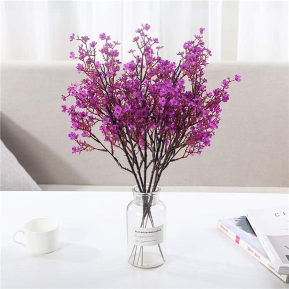 6 Pcs Artificial Flowers Babys Breath Bouquet Bulk Fake Gypsophila Flower Faux - Picture 4 of 6